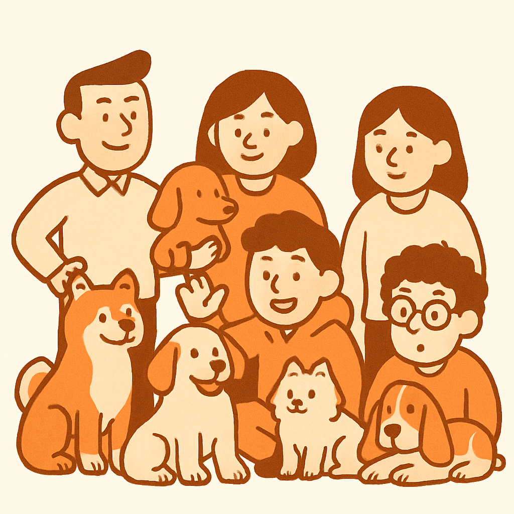 6犬種のイラスト